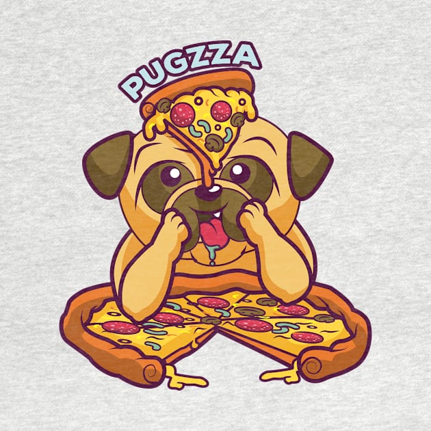 Pizza lover - Pug dog pizza shirt by OutfittersAve